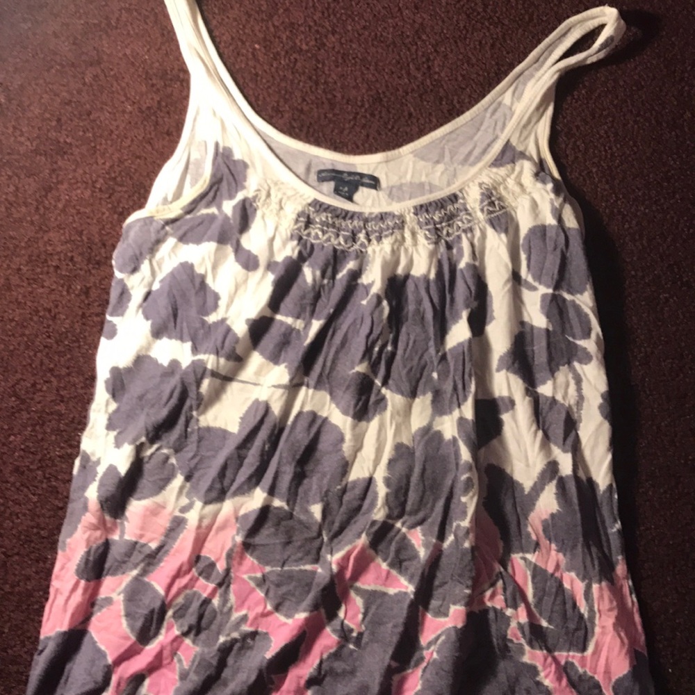 Pink, purple, and white tank top